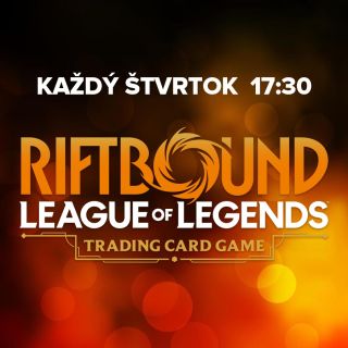 Príď sa naučiť alebo rovno zahrať Riftbound. Stretávame sa každý štvrtok o 17.30.